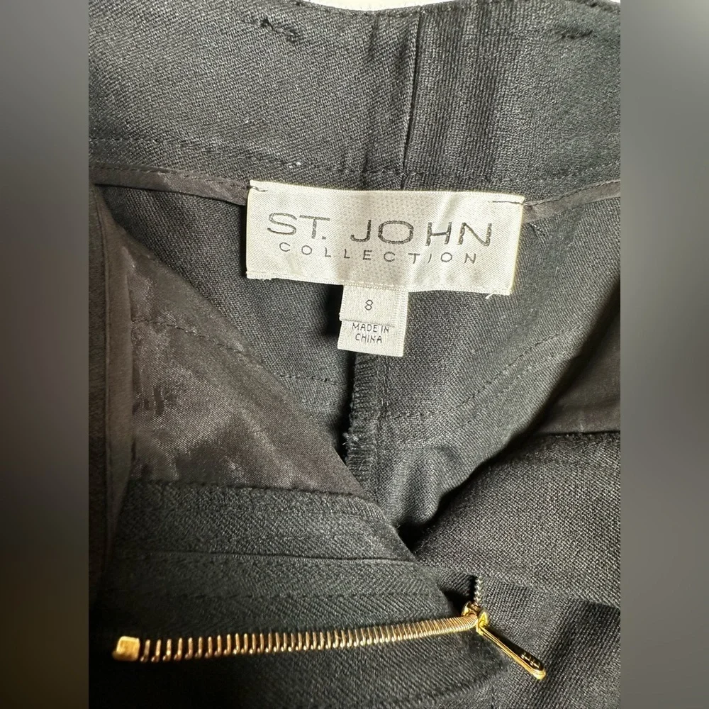 St. John Black Pants with Gold Accent - Picture 6 of 8